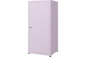 MIOCASA Metal Locker Storage Cabinet with Lock and Shelves,Single Door Lockable Cabinet for Bedroom,School,Kindergarten (Purple)