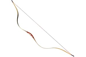 55 Inch Traditional Wood Longbow Handmade One Piece Bow Horse Bow Recurve Bow for Left Right Hand Outdoor Hunting 20-50LBS fo