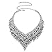 FUMUD Wedding Cz Crystal Rhinestone Tassels Statement Necklace and Earrings Jewelry Sets for Brides
