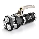 Emergency Flashlight Rechargeable LED Working Lantern Warning Light Waterproof Adjustable Focus Zoomable Torch Lamp Cree XPE Tactical For Home, Auto, Camping, Hiking With Charger and 18650 Battery