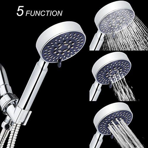 Ultra-light 3.97"Shower-Head by WinZo,Stainless Steel Handheld Shower Chrome Finish for Bathroom Bath Round