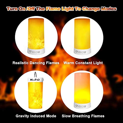 LED Flame Effect Light, CFGROW USB Rechargeable Battery Operated Flame