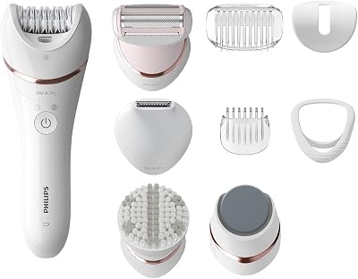 Philips Epilator Series 8000 BRE740/11 Cordless Wet Dry with 9 Accessories