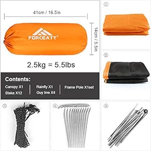 Forceatt Tenda Campeggio per 2-3 Persone, Impermeabile & Antivento & Resistente Parassiti 2 Porte Tenda da Campeggio Leggera, Facile da Installare, Ideale per Campeggio e attività All'aperto. - immagine 6