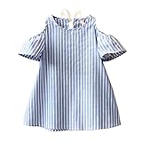 Norbi Toddler Baby Girl Summer Off Shoulder Stripe Dress Outfit
