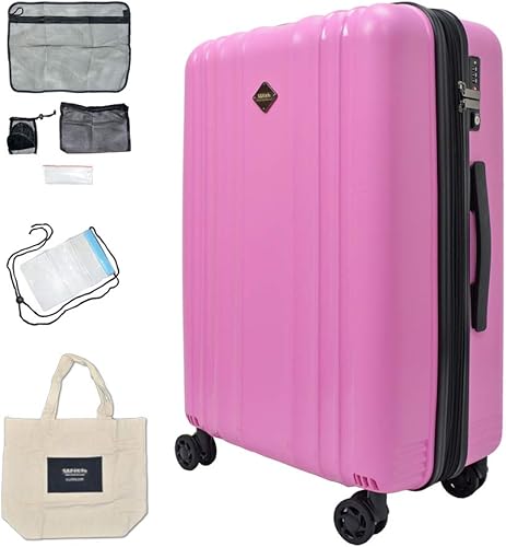 Amazon ブルーセンチュリー Bluecentury Wzシリーズ 超軽量スーツケース Tsaロック搭載 4色展開 ポケット多 32l 54l 85lの３サイズ トートバッグ 旅行用ポーチなど6点セットおまけ付き Blue Century ブルーセンチュリー スーツケース