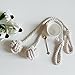 BUZIO 2 – Pack Window Curtain Rope Holdbacks – Decorative Hand-Knitted Cord Cotton Tiebacks for Blackout Curtain, Beige