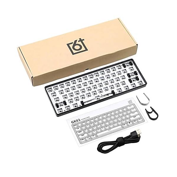 EPOMAKER-GK61X-RGB-Hotswap-Custom-DIY-Kit-for-60-Keyboard-PCB-Mounting-Plate-Case-GK61X-Black EPOMAKER GK61X RGB Hotswap Custom DIY Kit for 60% Keyboard, PCB Mounting Plate Case (GK61X, Black)