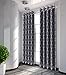 Utopia Bedding Grommet Printed Blackout Curtain, Thermal Insulated Curtains for Bedroom, W52 X L84 Inches, Patterned Grey