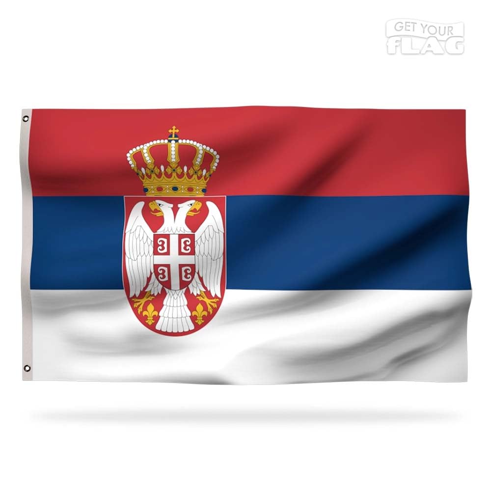 Premium Serbia Flag 150x90cm - Very Resistant and Excellent Quality Serbian flag with 2 metal eyelets - Be proud of your colors ! — image 1
