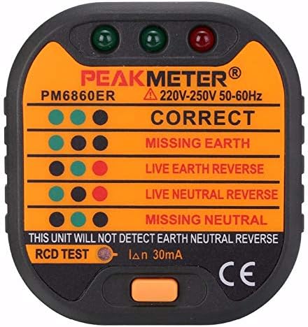 NIDIBI 1pc PM6860ER Automatic Electric Socket Tester Diagnostic-tool 220V-250V UK Plug 65x65mm Pratical For Home Supplies NEW
