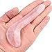 JOVIVI Handmade Natural Rose Quartz Gua Sha Guasha Scraping Massage Tool for Body Spa Relaxing, Hook Shape