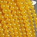 MJDCB Natural Yellow Jade Round Loose Beads for Jewelry Making DIY Bracelet Necklace (10mm)