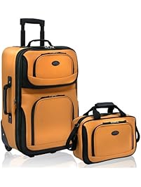 U.S Traveler Rio carry-on lightweight expandable rolling luggage suitcase set (15-Inch and 21-Inch)
