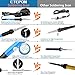 ETEPON 14-in-1 Soldering Iron Kit Adjustable Temperature Soldering Gun with ON/OFF Switch, Electronic Digital Multimeter, Soldering Iron Stand, Desoldering Pump, Soldering Wire, 8pcs Soldering Tips