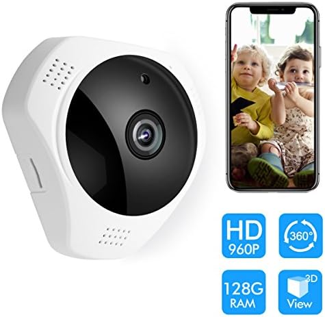 360 Panoramic Degree Night Vision Wireless Security IP camera,AONOKOY wifi Fish Eye Lens 960P 3D Indoor/Outdoor Security system for baby pet elder Support Android IOS Windows Mac