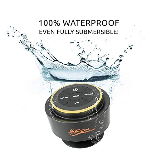 iFox Portable Bluetooth Shower Speaker, IPX7 Waterproof Outdoor