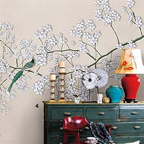 Wall Murals for Bedroom Chinese Style Removable Wallpaper Peel and Stick Wall Stickers - 66x96 inches