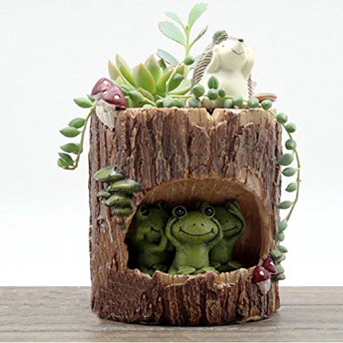 Tinksky cute green frog flower sedum succulent pot plan…