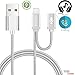 iPhone 7 Aux Adapter Charge and Headphone,UNOOE 2 in 1 Lightning to Lightning Adapter with iPhone Charger USB Lightning Cable for Audio&Charging&Call for iPhone X/8/7 Plus/6/6 Plus/5S,iPad(Silver)