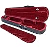 4/4 Geigenkoffer leicht – Stabiler Cordura Violinenkoffer – Formkoffer mit dunkelroter Samt Innenauskleidung, Rucksackgurten, Notentasche & Accessoirefach, ca. 1,5 kg