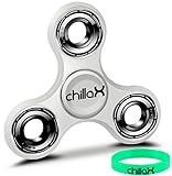 Chillax Fidget Spinner - Tri-Spinner Fidget Toy for Anxiety and ADHD (White)