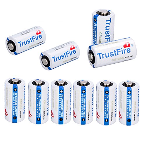 10pcs trustfire 3v cr123a 1400mah li-ion lithium batter…