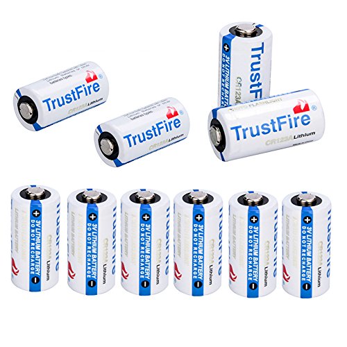 10pcs TrustFire 3V CR123A 1400mAh Li-ion Lithium Battery Cell Batteries For Camera Flashlight White