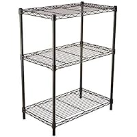 AmazonBasics 3-Shelf Adjustable, Heavy Duty Storage Shelving Unit, Steel Organizer Wire Rack, Black