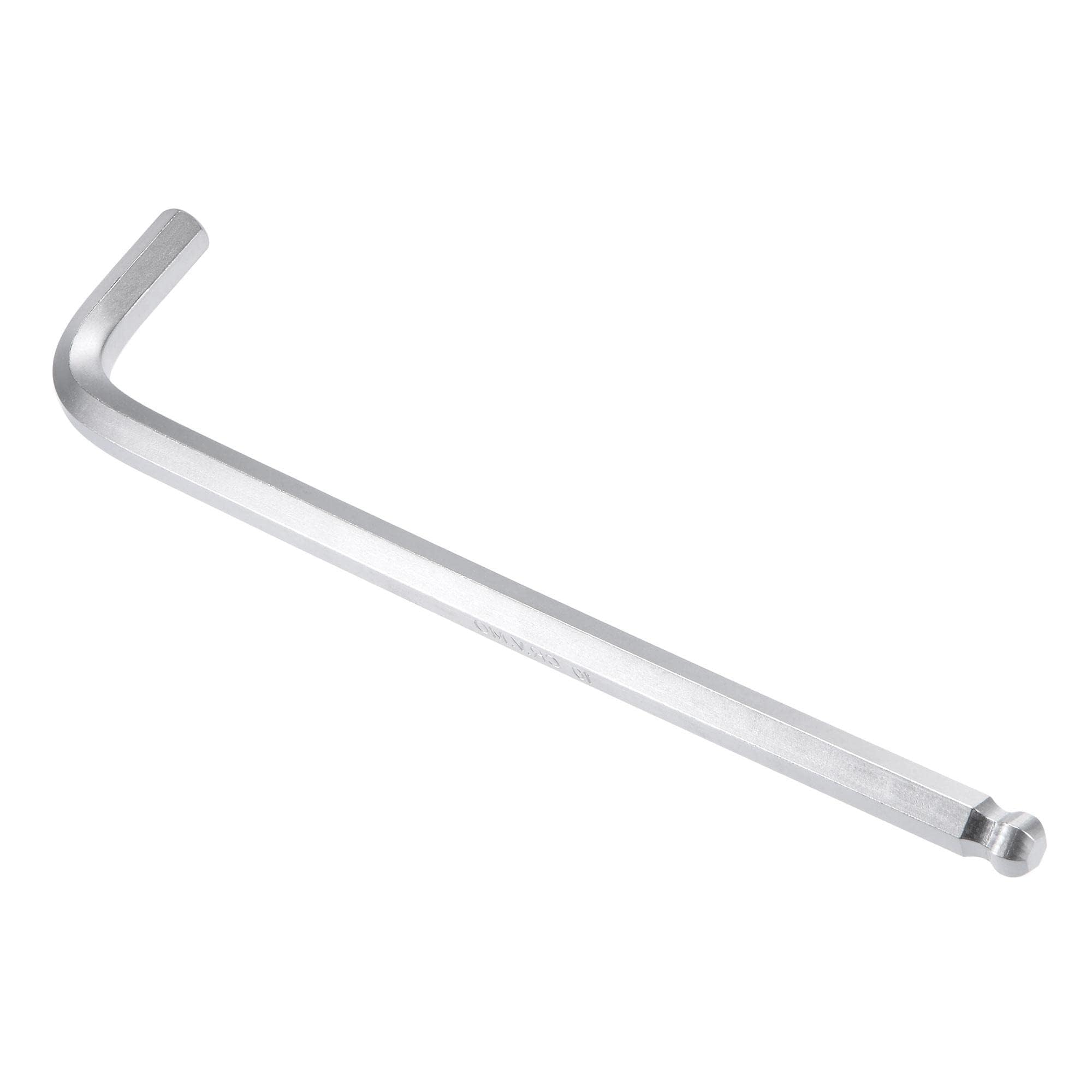 Unifizz 10mm Ball End Hex Key Wrench, L Shaped Long Arm Cr-V Allen Wrench Repairing Tool