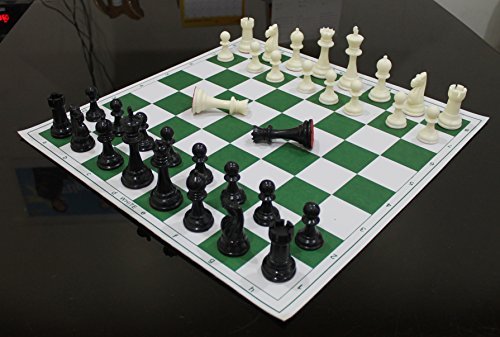 17'' x 17'' Tournament Chess Set With Plastic Staunton Solid Pieces - Ideal for Professional Players