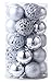 Luxury Christmas Balls Ornaments Shatterproof 5 Finish-Shiny,Matte,Glitter,Matte Paint and Hollow,2.36