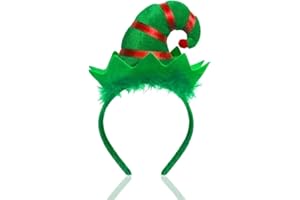 OARKIVE Elf Headband and Ears - Green Kids Christmas Headwear - Santa Hat for Toddlers, Kids, Adults, Women