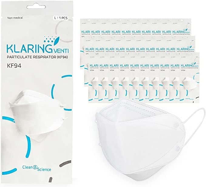 KLARING White Large 30 Pack KF94 Face Mask Individual Packaged 4Layer