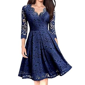 KOJOOIN Damesjurken Feestelijke Kanten Jurk Avondjurken Vintage Baljurk Korte A-lijn Cocktailjurk