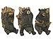 Set of Three Resin Black Bear on Logs Wall Hooks -Lodge Decor