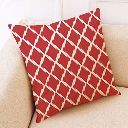 image for Balakie Pillow Cover Geometric Pillowcase, Balakie Cushion Cover Red D