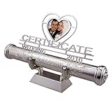 Certificate Holder，FGF Silver Plated Engraved Keepsake Baptism Marriage Certificate Holder with Stand and Heart Frame 9-Inch RKS-PCH011