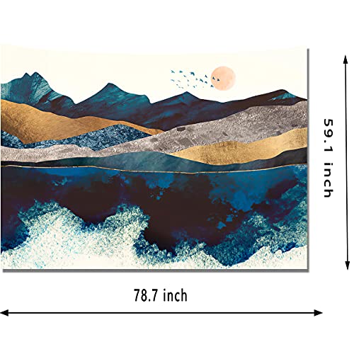 HUAXXIA Tapestry for Bedroom Aesthetic Mountain and Sunset Home Decor, Nature Landscape Hanging Art Tapestry for Room Amazing Wall Decoration Vintage Style Art Decor (59×79 inch)