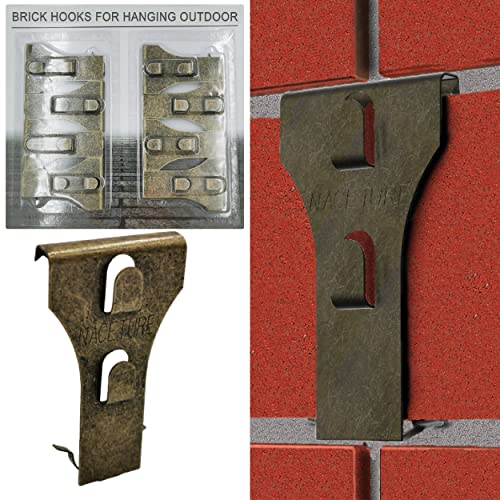 NACETURE Brick Hook Clips (8 Pack) Outdoor Brick Hangers Wall Clips for