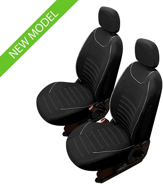 Coprisedili Anteriori Asteri Compatibili Airbag – Universali, Nero/Grigio, In Poliestere Imbottito