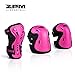2PM SPORTS Girl's Pink Protective Gear Set - Knee Pads Elbow Pads and Wrist Guards for Kids Rollerblades Skateboarding, Inline Roller Skating, Cycling, Balance Bikes, and Scooters