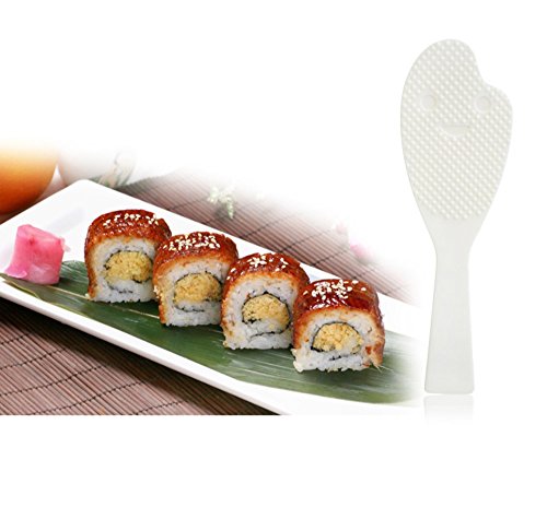 Shuxy Non-Stick Sushi Rolling Mat DIY Sushi Roller Maker with a Rice Paddle Japanese Plastic Sushi Making Kit 8.3" L x7.0" W Random Color