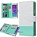 ULAK Note 4 Case, Galaxy Note 4 Case, Galaxy Note 4 Wallet Case,Pu Leather Magnet Wallet Credit Card Holder Flip Cover Built-in 9 Card Slots Stand Case for Samsung Galaxy Note 4(Minimal Mint Stripes)