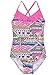 Attraco Big Girls Fringe Geometric Splice One Piece Swimsuit Swimwear Size 8