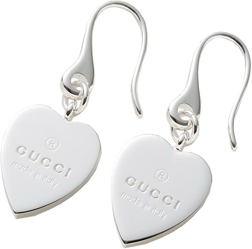 Amazon グッチ Gucci ピアス レディース ハートプレート Trademark Heart Pierce シルバー J8400 8106 ネックレス 通販