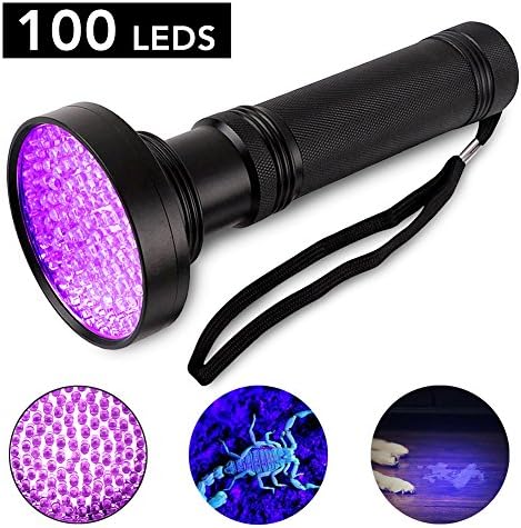 OAKZIP Black Light UV Flashlight 100 LED Super Bright Handheld light for Dog Cat Urine Carpet Detector Dry Stains Bed Bug On Carpets Rugs Floor Hotel Room Scorpions Human Fluids Bed Bugs Mold