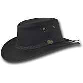 Foldaway Drover Hat in Rustic Cattle Leather by Barmah