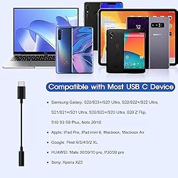 USB C to 3.5mm Headphone Jack Adapter, USB C to Aux
