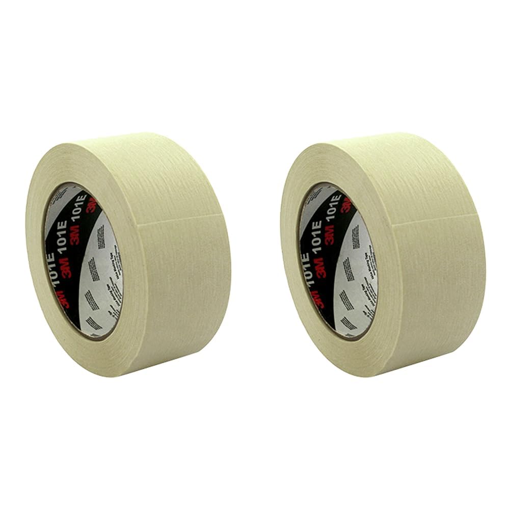 3M UU001577806 101E Value Masking Tape, 48 mm x 50 m, Beige (Pack of 12)